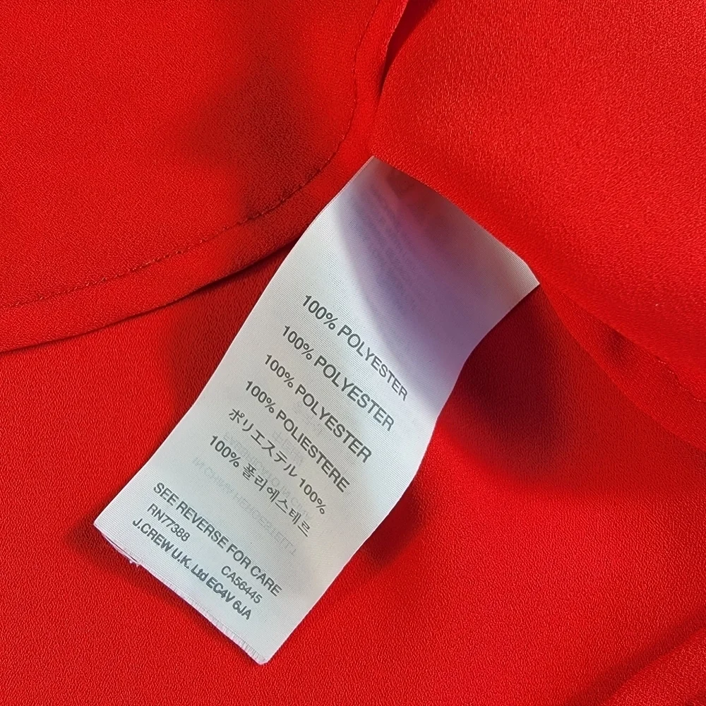 J. Crew Red Sleeveless Keyhole Front Top Blouse Size 2